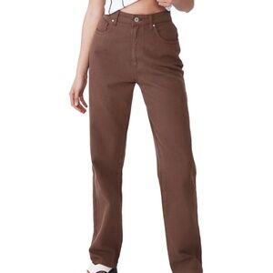 Cotton On Long Straight Leg Jeans Brown Size 6